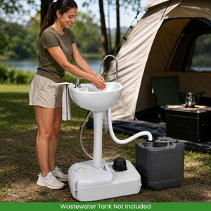 Portable Foot Pump Camping Sink with 4.5 Gal Water Tank and Soap Dispenser view 3