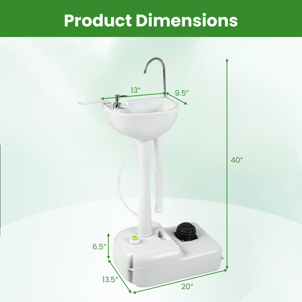 Portable Foot Pump Camping Sink with 4.5 Gal Water Tank and Soap Dispenser view 4