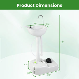 Portable Foot Pump Camping Sink with 4.5 Gal Water Tank and Soap Dispenser view 4