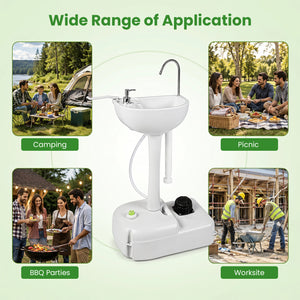 Portable Foot Pump Camping Sink with 4.5 Gal Water Tank and Soap Dispenser view 9