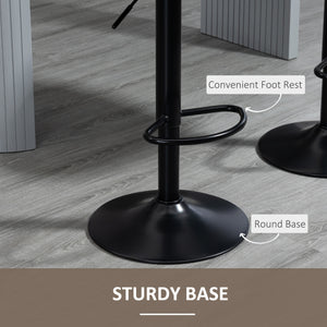 Bar Stools Set of 2, Swivel Counter Height Barstools with Back, Footrest, Adjustable Height, Black – view 12