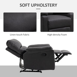 Recliner Chair, Manual Reclining Chair with Footrest, Padded Seat for Living Room, Bedroom, Study, Dark Grey – view 4