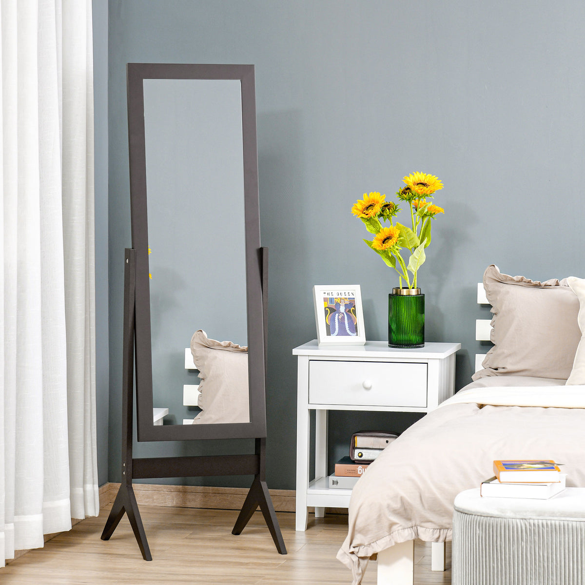 Full Length Mirror, Free Standing Full Body Mirror with Rectangular Frame – view 7