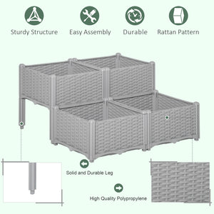 1 Piece Raised Garden Bed PP Raised Flower Bed Vegetable Herb Grow Box Stand Brown – view 31