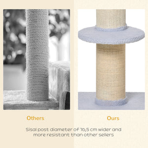 Cat Tree Kitty Tower with Sisal Mat Scratching Post, Cat Bed, Cushion, Perch, 18" x 18" x 36", Brown – view 19