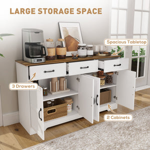 Sideboard Buffet Cabinet with Storage, Modern Coffee Bar Cabinet with 3 Drawers and Adjustable Shelves – view 10