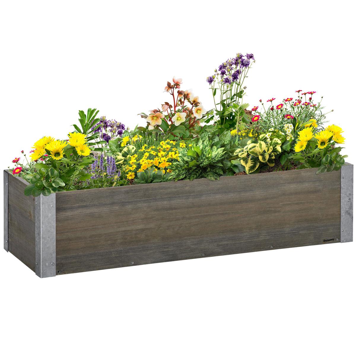 3' x 1' Raised Garden Bed Elevated Wooden Planter Box Outdoor for Backyard, Patio to Grow Vegetables, Herbs, and Flowers, Light Grey