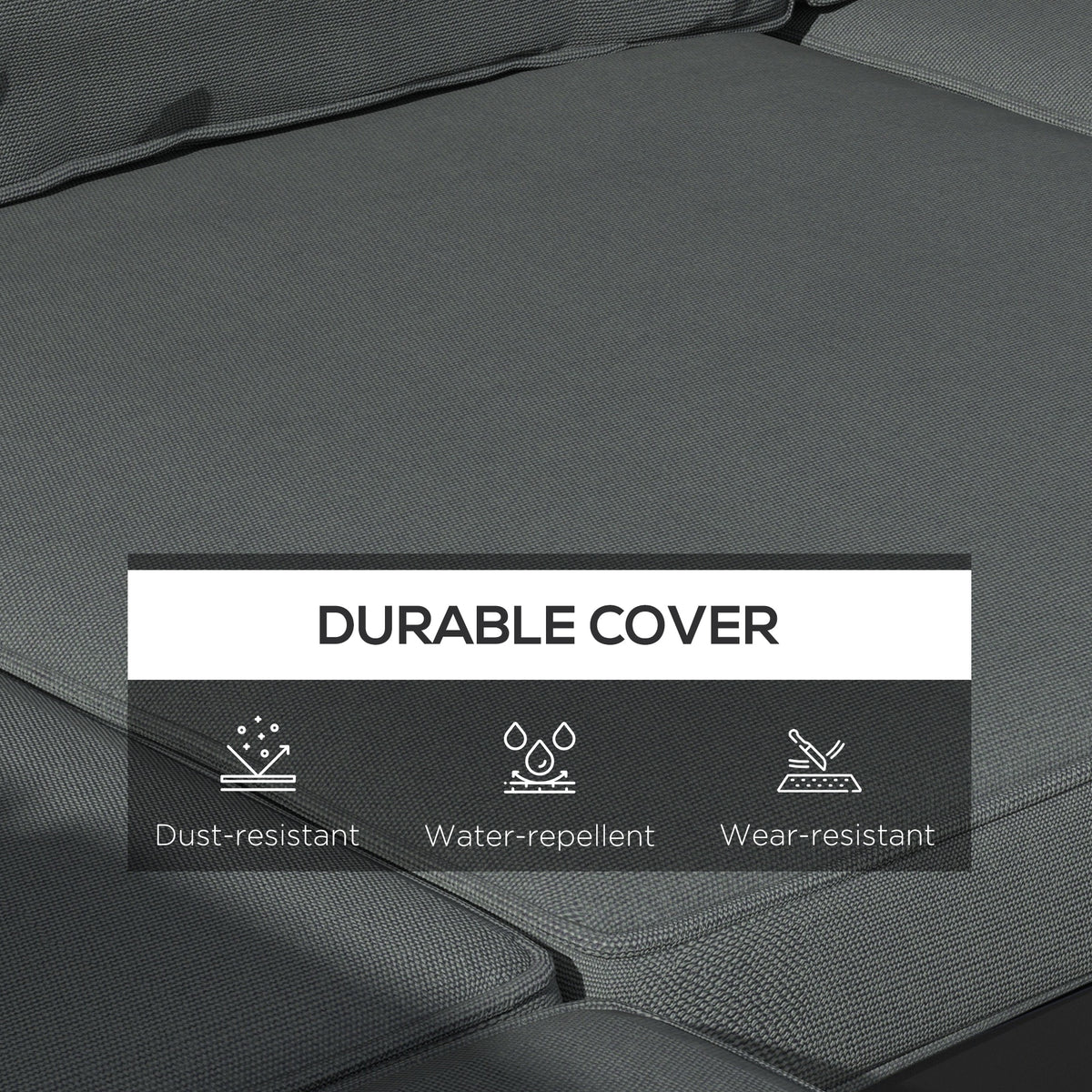 Replacement Cushions for Rattan Furniture, 14 Piece Outdoor Seat Cushion Pad for Patio Set, 7 Seat and 7 Back, Grey