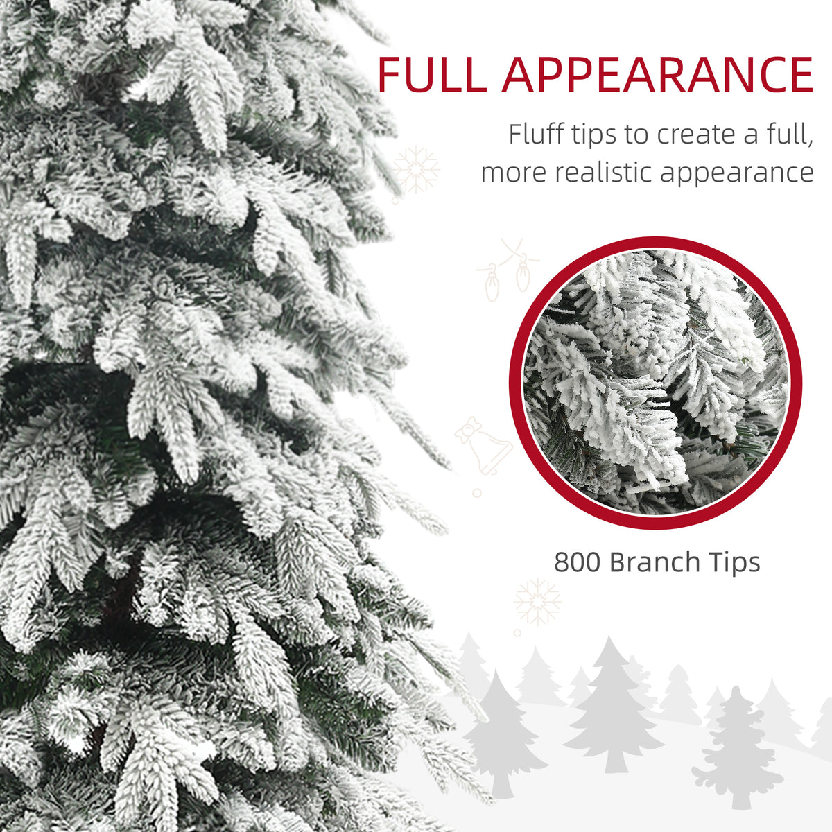 6ft Pencil Flocked Artificial Christmas Tree with 600 Branch Tips, Auto Open and Steel Base, Green – view 11