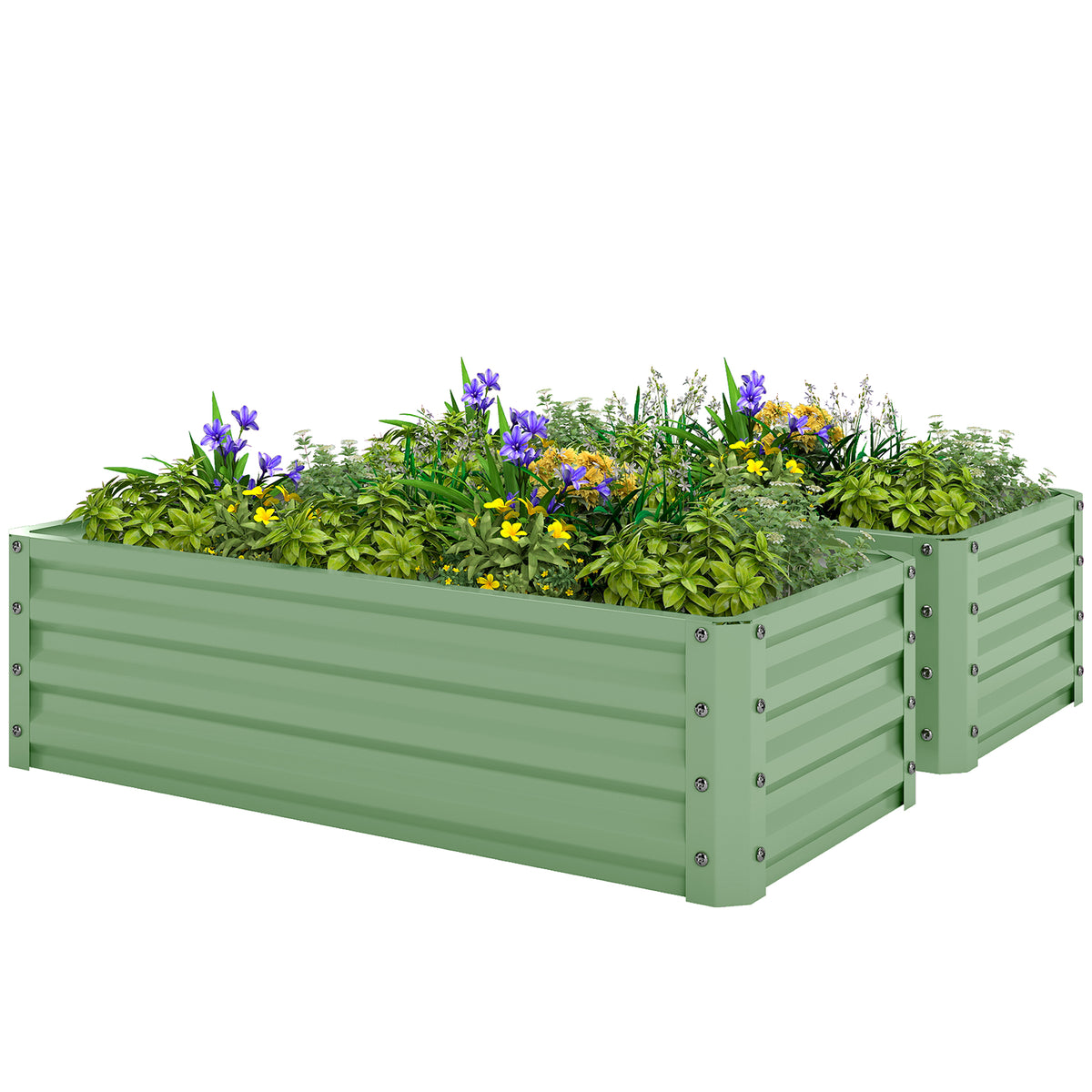 Galvanized Raised Garden Beds, Outdoor Planter Box, Set of 2, for Flowers, Herbs and Vegetables, Black – view 36