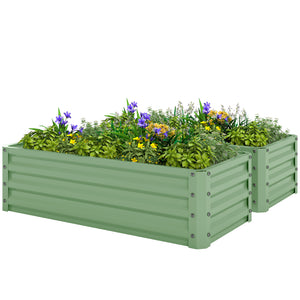 Galvanized Raised Garden Beds, Outdoor Planter Box, Set of 2, for Flowers, Herbs and Vegetables, Black – view 36