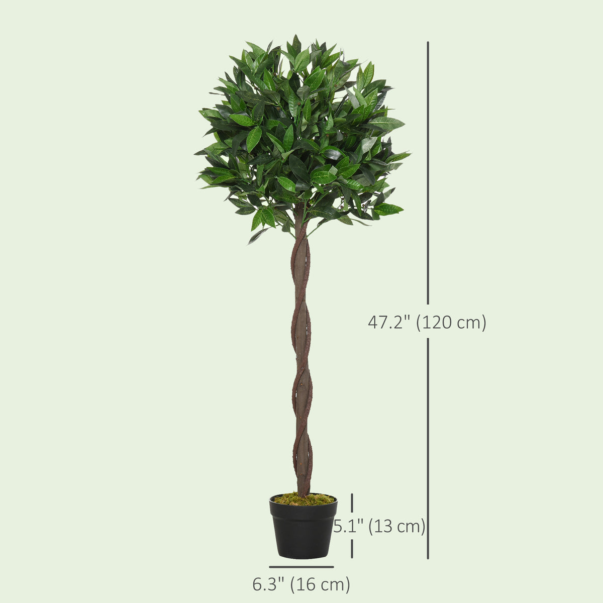 4FT Artificial Laurel Tree Set of 2, Lifelike Fake Plant with 564 Leaves – view 2