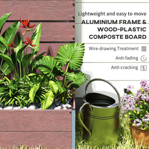 Raised Garden Bed with Trellis, Freestanding Elevated Planter Box for Climbing Vines, 28" x 15" x 59", Light Brown