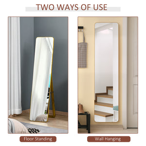 Full Length Mirror for Bedroom, Free Standing Dressing Mirror, Wall Mirror with Wood Frame, 15" x 61" – view 4