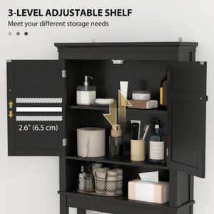 3-Tier Over Toilet Storage Unit Washing Machine Cabinet Dryer Cabinet with Adjustable Shelf for Bathroom, Laundry