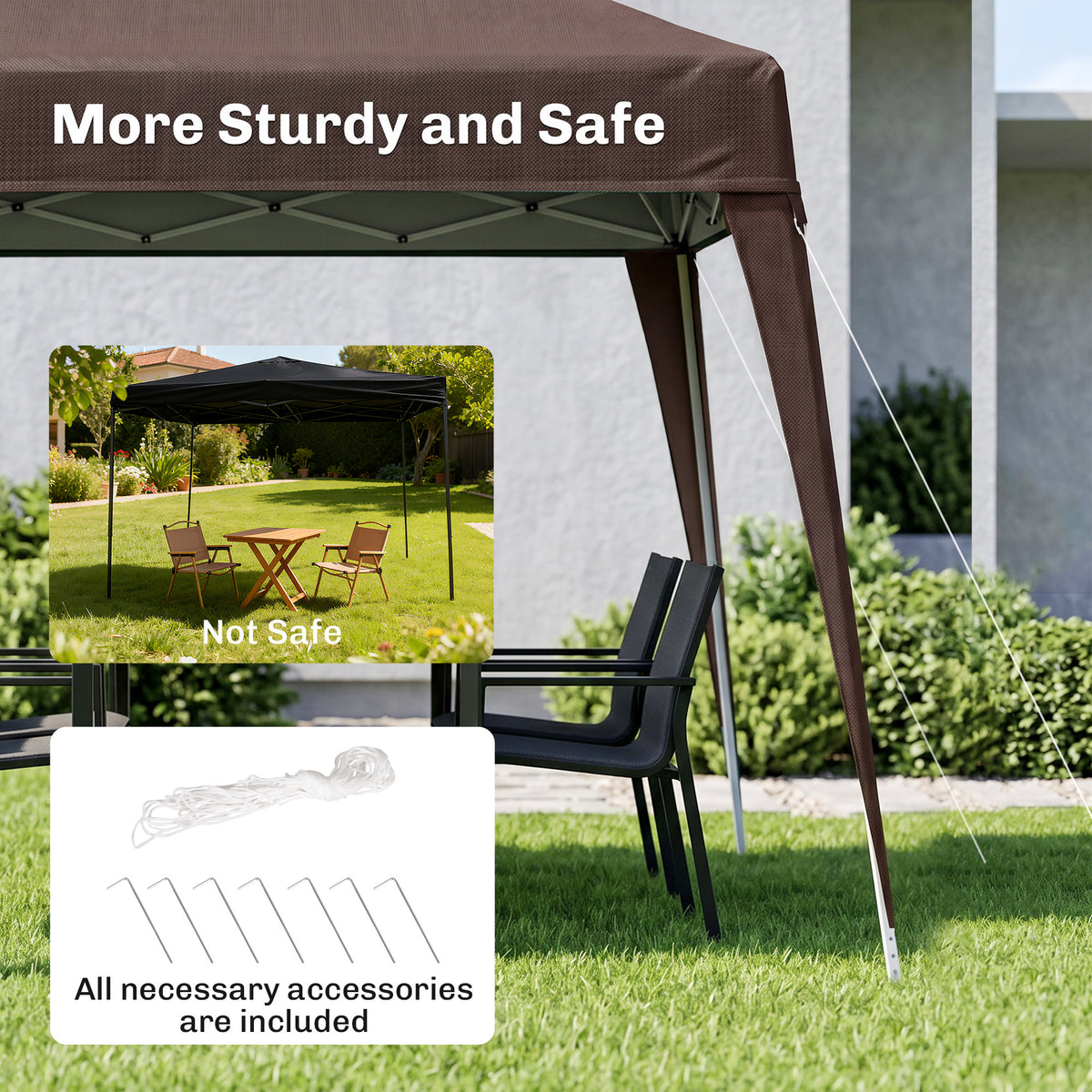 8' x 8' Pop Up Canopy, Outdoor Folding Tent, Portable Party Tent with Carrying Bag for Camping, Party – view 12