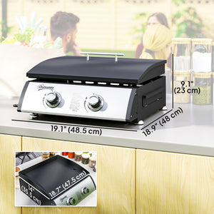 2 Burner Liquefied Gas Grill, Portable Tabletop BBQ Grill, for Camping, Picnic, Silver – view 16