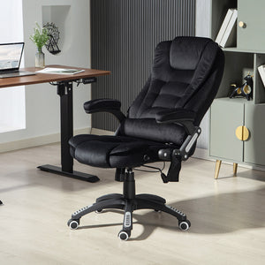 6 Point Vibrating Massage Office Chair High Back Executive Chair with Reclining Back, Swivel Wheels, Black