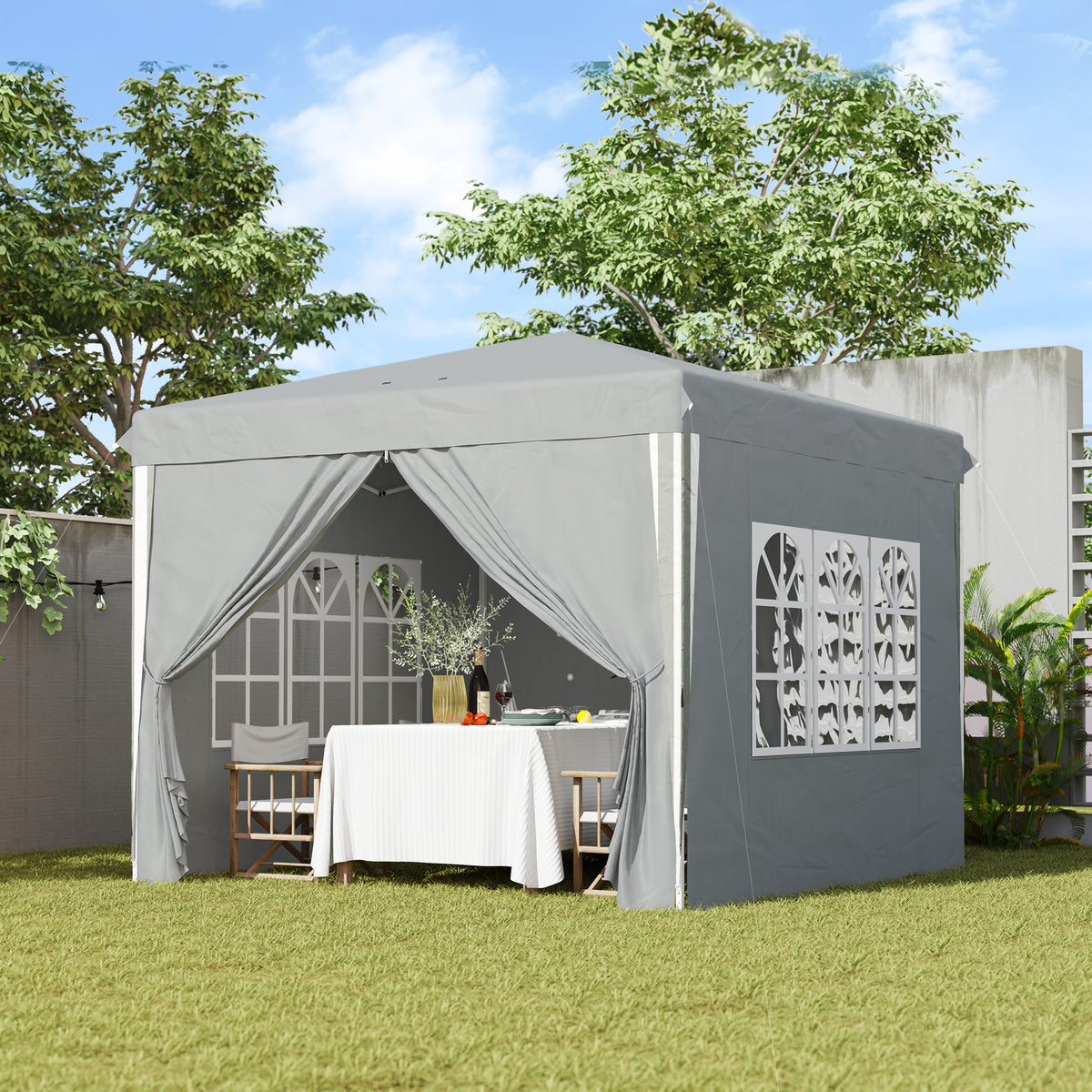 10' x 10' Pop-Up Canopy Tent with Sidewalls, Height-Adjustable, Carry Bag Included, for Outdoor, Garden – view 7