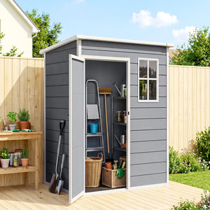 5 x 3FT Garden Shed with Floor, Outdoor Storage Shed with Lockable Door, Window and Vent for Backyard – view 14