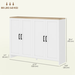 Modern Sideboard Buffet Cabinet, Modern Kitchen Storage Cabinet with 3 Doors Adjustable Shelves – view 23