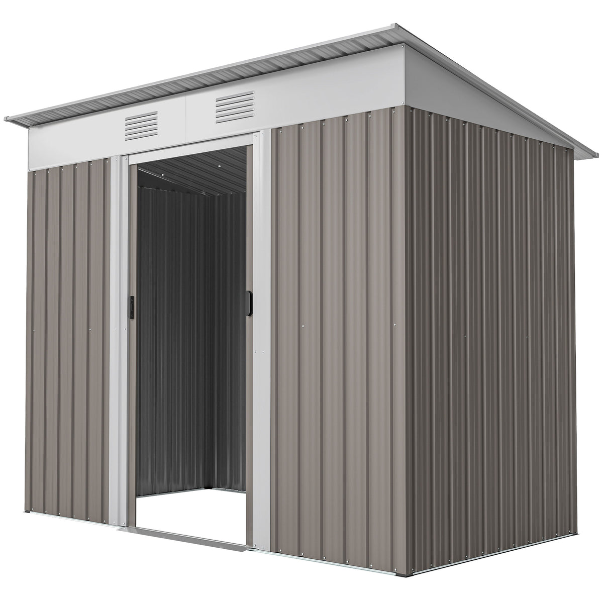 6' x 4' Outdoor Storage Shed, Metal Garden Tool Storage House Organizer with Lockable Sliding Doors and – view 29