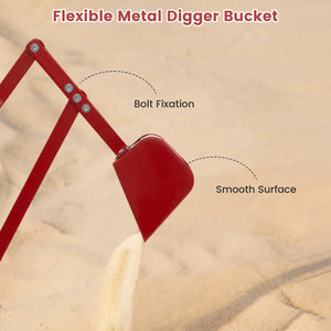 Sand Digger for Kids with 2-Handed Controls and Flexible Shovel-Red view 6