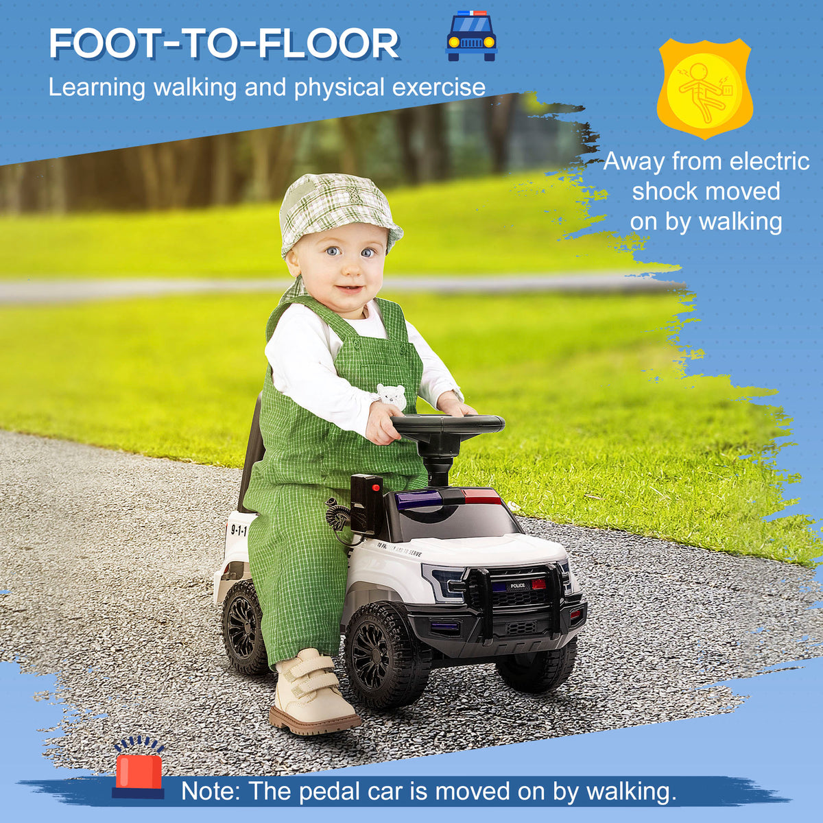 Aosom Kids Ride On Sliding Car with Hidden Under Seat Storage, Foot-to-Floor Design