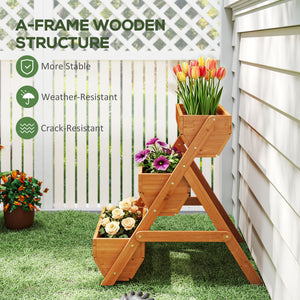 3 Tier Elevated Planter Box, Vertical Wooden Raised Garden Bed for Flowers, Vegetables, 26" x 30" x 30" – view 5