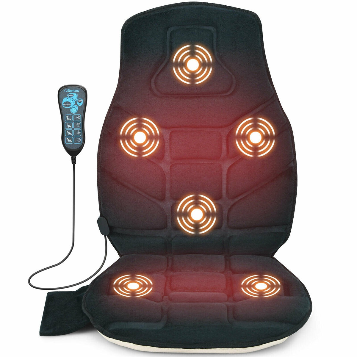 Seat Cushion Massager with Heat and 6 Vibration Motors for Home view 3