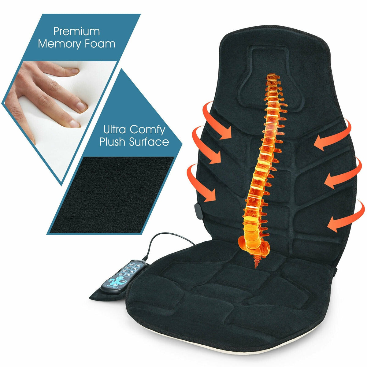 Seat Cushion Massager with Heat and 6 Vibration Motors for Home view 9