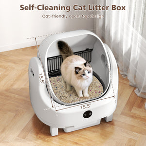 Self-Cleaning Open-Top Cat Litter Box with APP Control for Multi-Cat view 2