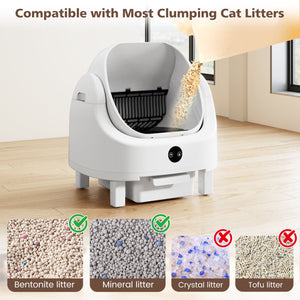 Self-Cleaning Open-Top Cat Litter Box with APP Control for Multi-Cat view 9