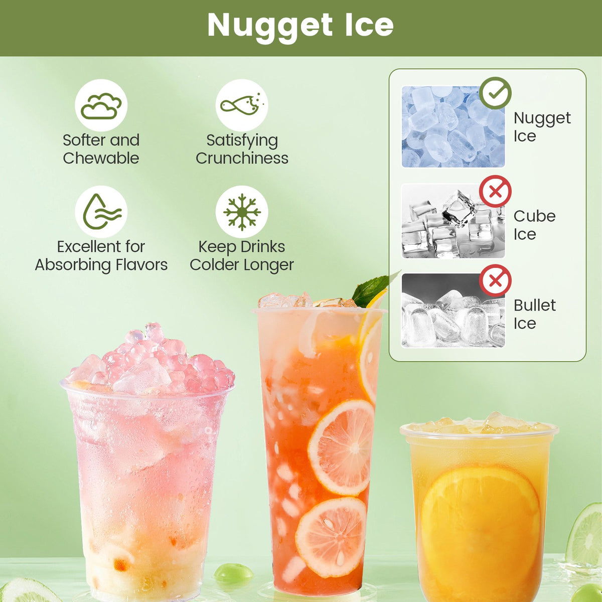 Self Dispensing Nugget Ice Maker Countertop with Soft Chewable Pellet Ice Cubes-Silver view 5