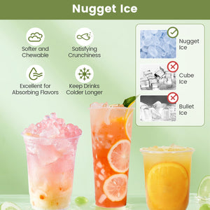 Self Dispensing Nugget Ice Maker Countertop with Soft Chewable Pellet Ice Cubes-Silver view 5