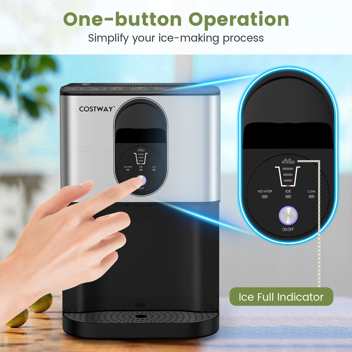 Self Dispensing Nugget Ice Maker Countertop with Soft Chewable Pellet Ice Cubes-Silver view 6