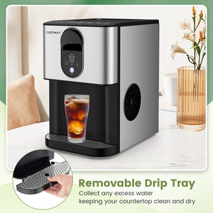 Self Dispensing Nugget Ice Maker Countertop with Soft Chewable Pellet Ice Cubes-Silver view 7