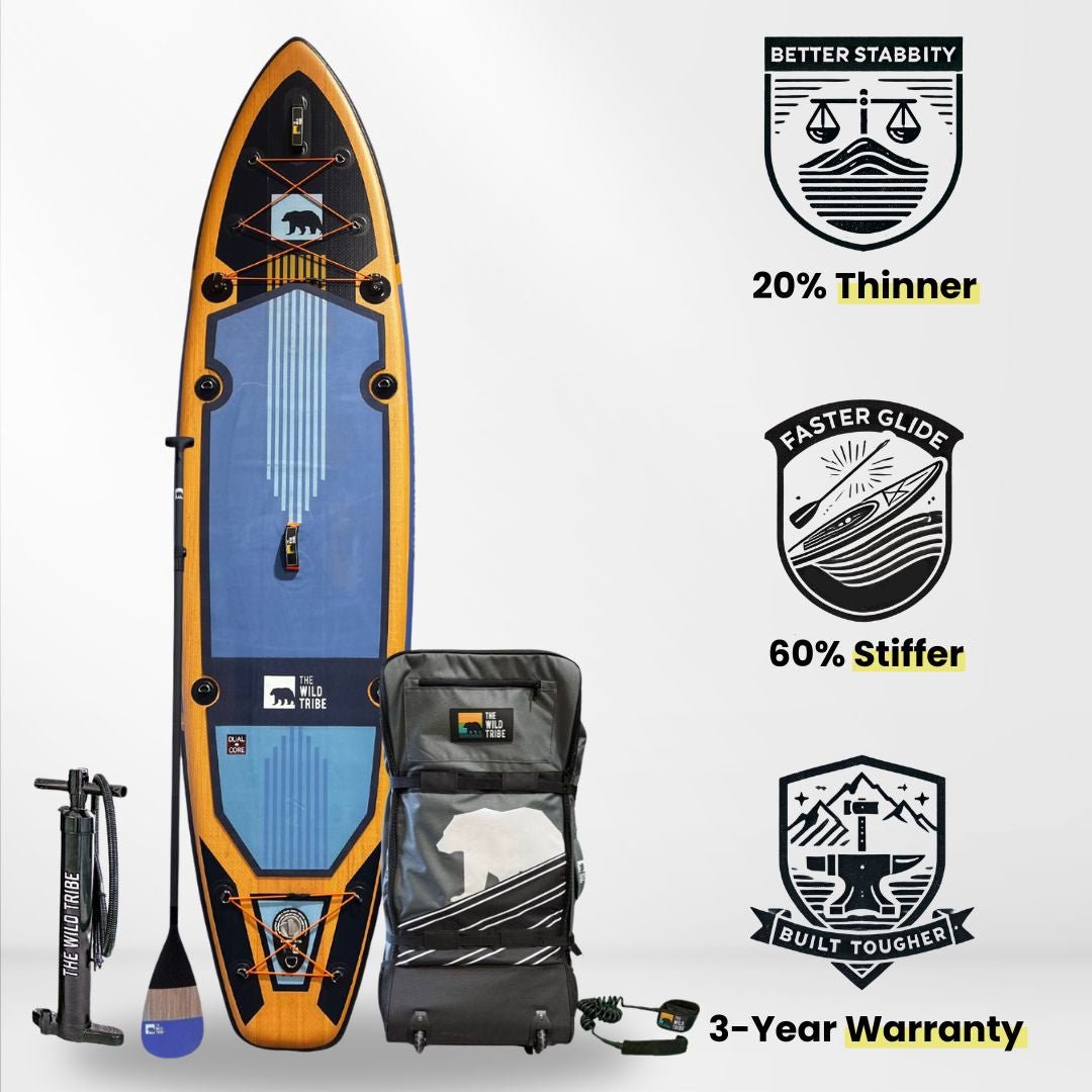 Sequoia 11' Inflatable Paddleboard, Green or Blue, Stability-Focused SUP | The Wild Tribe