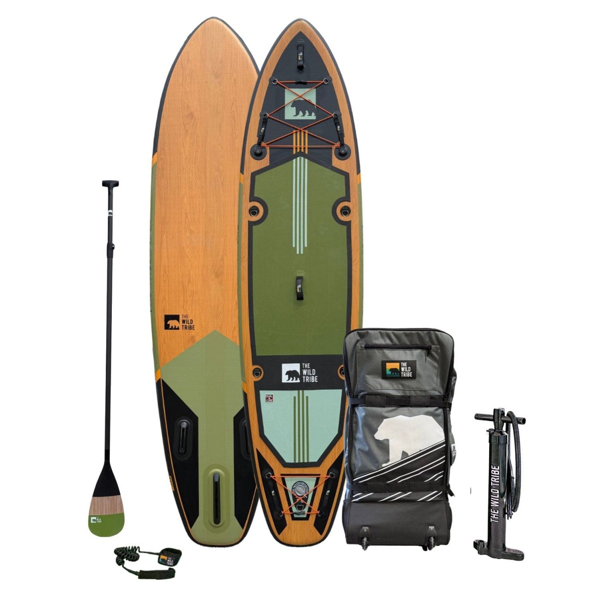 Sequoia 11' Inflatable Paddleboard, Green or Blue, Stability-Focused SUP | The Wild Tribe