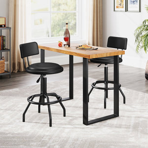 Set of 1/2 360° Swivel Counter Height Barstool with Padded Seat and Back-1 Piece view 2
