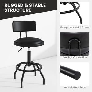 Set of 1/2 360° Swivel Counter Height Barstool with Padded Seat and Back-2 Pieces view 4