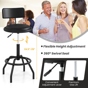 Set of 1/2 360° Swivel Counter Height Barstool with Padded Seat and Back-2 Pieces view 5