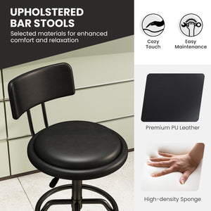 Set of 1/2 360° Swivel Counter Height Barstool with Padded Seat and Back-2 Pieces view 6