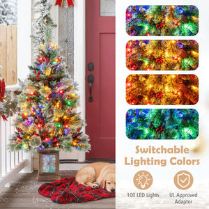 Set of 1/2 4 FT Artificial Christmas Tree Potted Xmas Tree with 190 Branch Tips-Set of 1 view 7