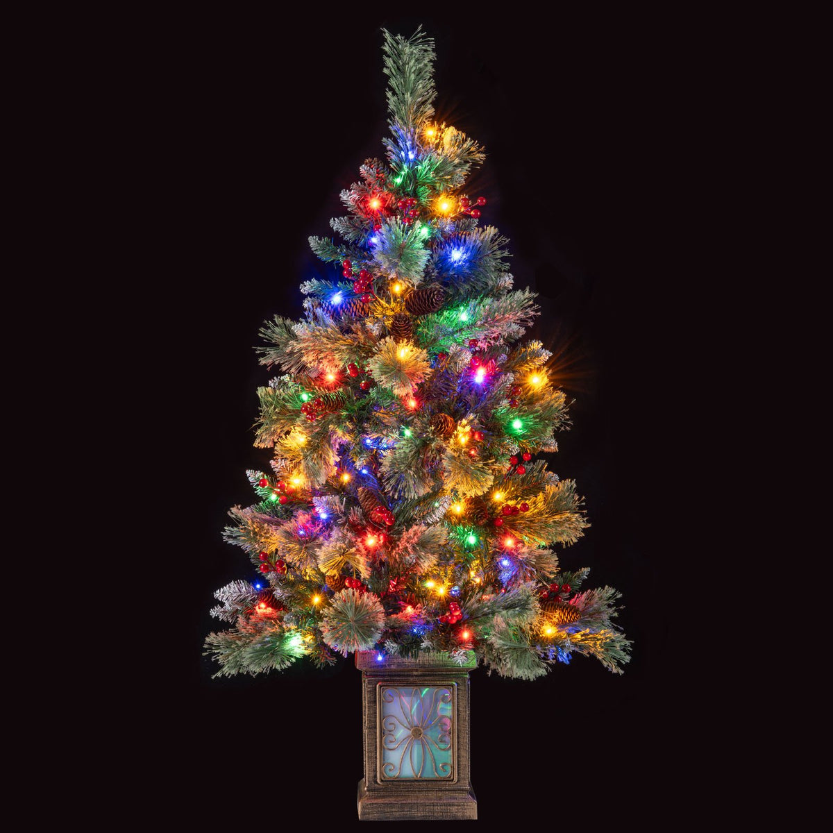 Set of 1/2 4 FT Artificial Christmas Tree Potted Xmas Tree with 190 Branch Tips-Set of 2 view 4