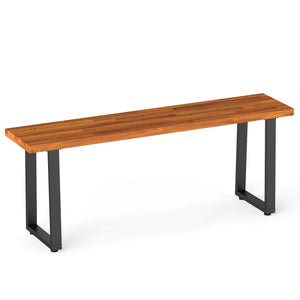 Set of 1 Wood Patio Bench 47.5 inches Long Dining Bench for Entryway Poolside