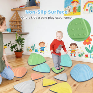 Set of 11 Stepping Stones for Kids Non-Slip Balance Stones with Storage Bag-Set of 11 view 3
