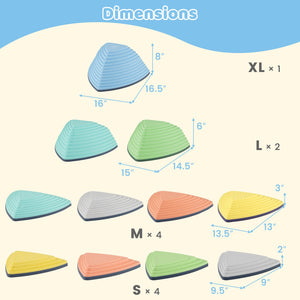 Set of 11 Stepping Stones for Kids Non-Slip Balance Stones with Storage Bag-Set of 11 view 4