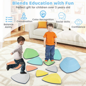 Set of 11 Stepping Stones for Kids Non-Slip Balance Stones with Storage Bag-Set of 11 view 5