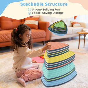 Set of 11 Stepping Stones for Kids Non-Slip Balance Stones with Storage Bag-Set of 11 view 6